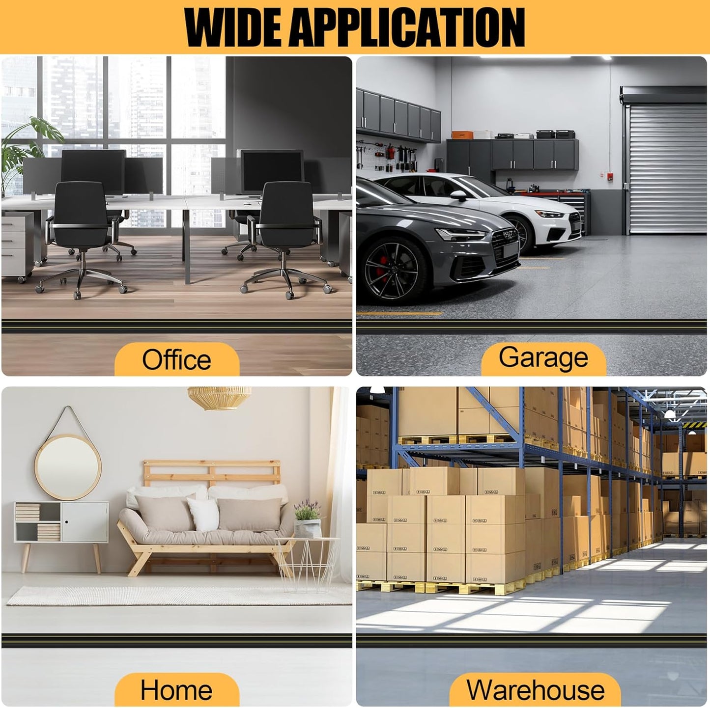 6.5Ft Cord Cover Heavy Duty Cable Protector 3 Channels Contains Cords, Cables and Wires, Easy to Unroll-Conceal Wires of Home, Office, Warehouse, Workshop, Concerts or Other Outdoors Surround (6.5Ft)