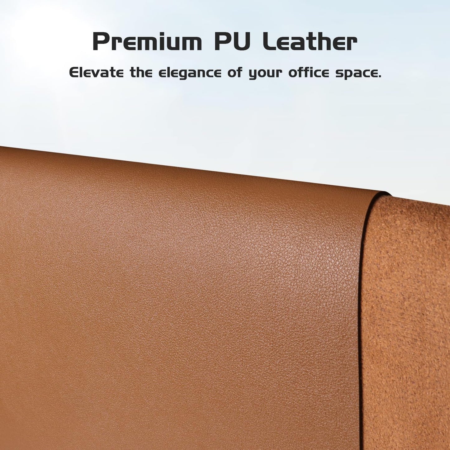 Aothia Leather Desk Pad Protector, Office Mat, Large Mouse Pad, Laptop Desk Pad, Non-Slip PU Leather Blotter, Waterproof Writing Pad for Office and Home (Brown, 47" x 17")