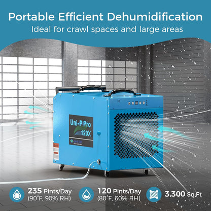 ALORAIR 235 Pints Commercial Dehumidifier with Pump for Crawl Spaces & Basement, Portable Dehumidifier with Drain Hose, Wheels for Crawlspace, Auto Defrost, Memory Restart, Heavy-Duty Moisture Removal