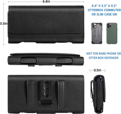 for iPhone 17 Pro Max Holster, BECPLT Nylon Holster Pouch Belt Clip Case and Loops Holder Cover for iPhone Air 16/15/14/13/12/11 Pro Max Galaxy S25 Plus S24+ Black