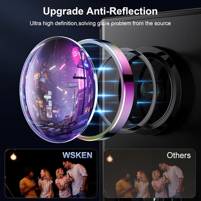 WSKEN for Samsung Galaxy S24 Ultra Camera Lens Protector, Ultra Thin Scratch Resistant 9H Tempered Glass with Aluminum Metal Circle Camera Screen Protector Cover Accessories, Colorful