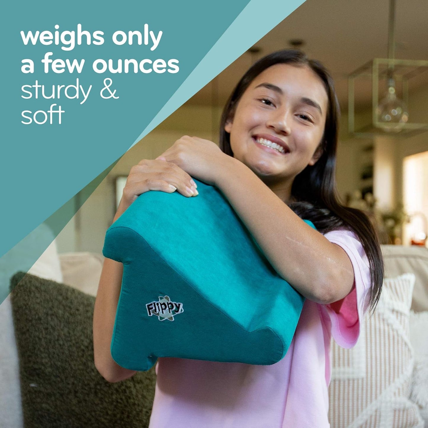 Flippy Tablet Pillow Stand and Holder for Lap, Desk and Bed, Multi-Angle with Storage, Compatible with Kindle, Fire, Samsung Galaxy, iPhone 13 pro, 12