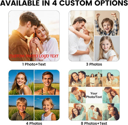 Custom Mouse Pad, Personalized Mouse Pad with Photo & Text, Neoprene Mouse Mat for Laptop Computer Office Desk, Mousepad Small with Anti-Slip Rubber Base