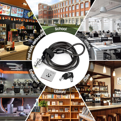 I3C Laptop Cable Lock Hardware Security Cable Lock Anti Theft, Anchor Plate & 2 Keys Compatible with Notebooks Smart Phone Tablet Electronic Products (2 Pack)