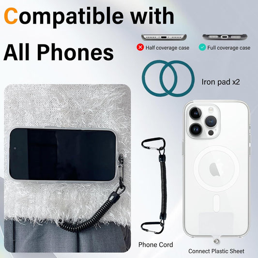 Ysnzaq Belt Clip Holder, Shoulder Bag Holder, Strong Magnetic Attraction Protection, Cell Phone Accessories for Outdoor Work Hiking XTJ Black