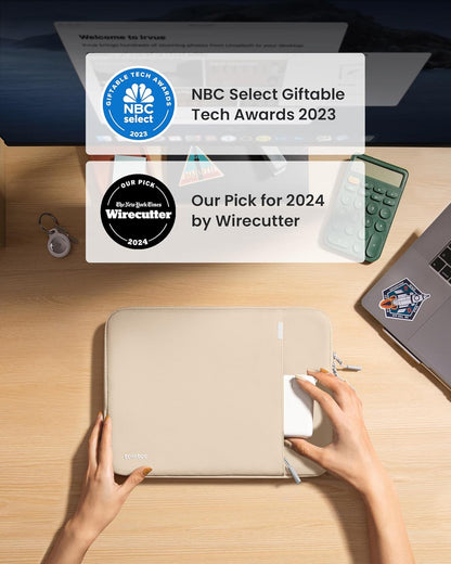 tomtoc 360 Protective Laptop Sleeve for 14-inch MacBook Pro M4/M3/M2/M1 Pro/Max A3112 A3401 A3185 A2992 A2918 A2779 2024-2021, Water-Resistant Case Bag with Accessory Pocket for 13.8 Surface Laptop 7