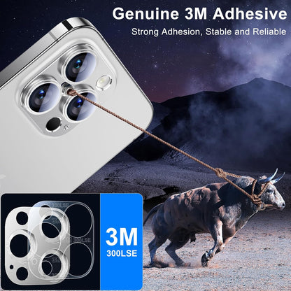 Esanik 2023 Upgrade 2 Pack for iPhone 14 Pro/iPhone 14 Pro Max Camera Lens Protector, Aluminum Alloy Metal matte Case Tempered Glass Camera Screen Cover, Scratch Resistant Case Friendly (Silver)