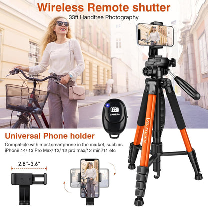 Tripod for Camera, 72" Tall Camera Tripod & Monopod with Remote, Professional Heavy Duty Compact Camera Stand for Phone, DSLR, Spotting Scope, Telescope, Binocular