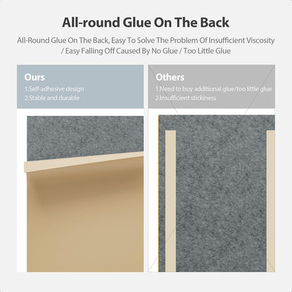 12 Pack Acoustic Panels Self Adhesive Sound Proof Foam, High Density Sound Acoustic Panel, 16X12X0.4 Inch 4:3 Rectangle Panels in Home, Office, Reccording Room, Studio (Moonlight Grey)