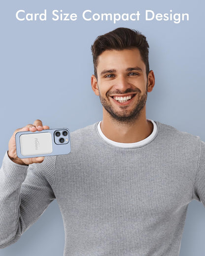 podoru for Magsafe Battery Pack, 5000mAh Magnetic Power Bank with Type-C Cable 20W PD Fast Charging Lighting Input Wireless Portable Charger for iPhone 16/15/14/13/12/ All Series-White