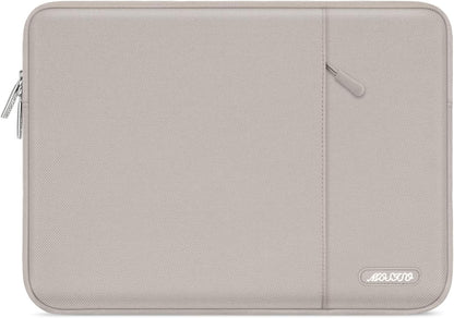 MOSISO Laptop Case 13.3 inch, 13-13.3 inch Laptop Sleeve Compatible with MacBook Air/Pro 13 / Pro 14, HP Dell ASUS Lenovo Notebook, Polyester Vertical Computer Sleeve Bag with Pocket, Stone Gray