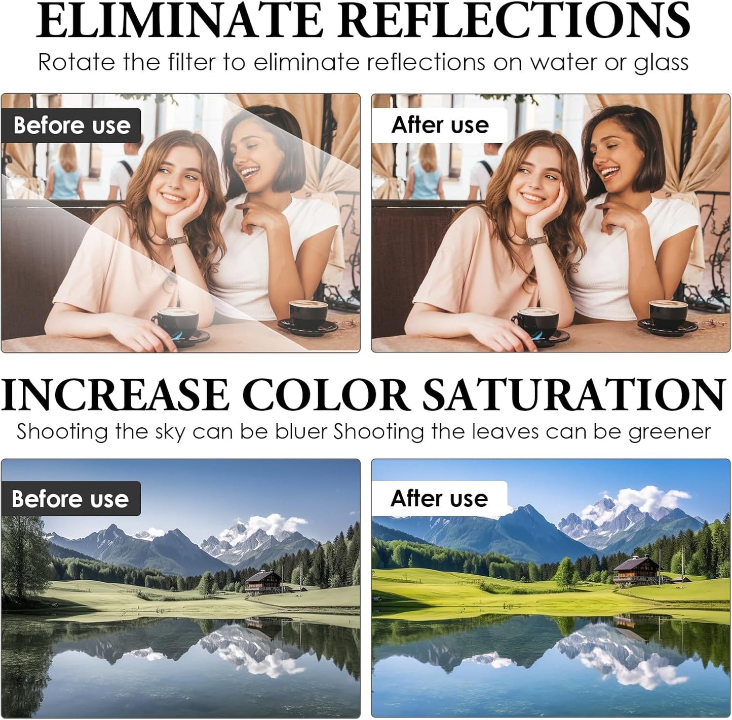 Clip - on Phone Polarizer Lens, Anti - Glare Polarizing Filter for Smartphone Cameras, Universal Clip Design with Cleaning Kit, Enhance Color & Reduce Reflections for Outdoor/Glass Photography