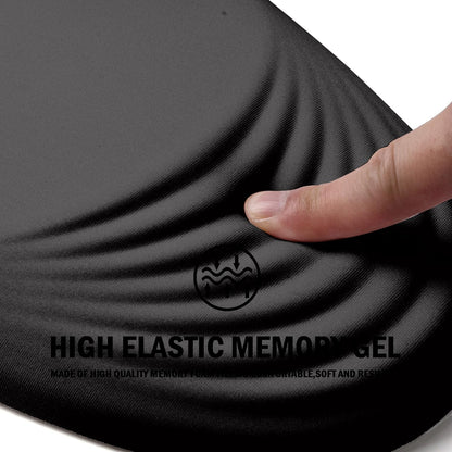 Ergonomic Mouse Pad with Wrist Rest Support, Entire Memory Foam with Non-Slip PU Base, Wireless, Black