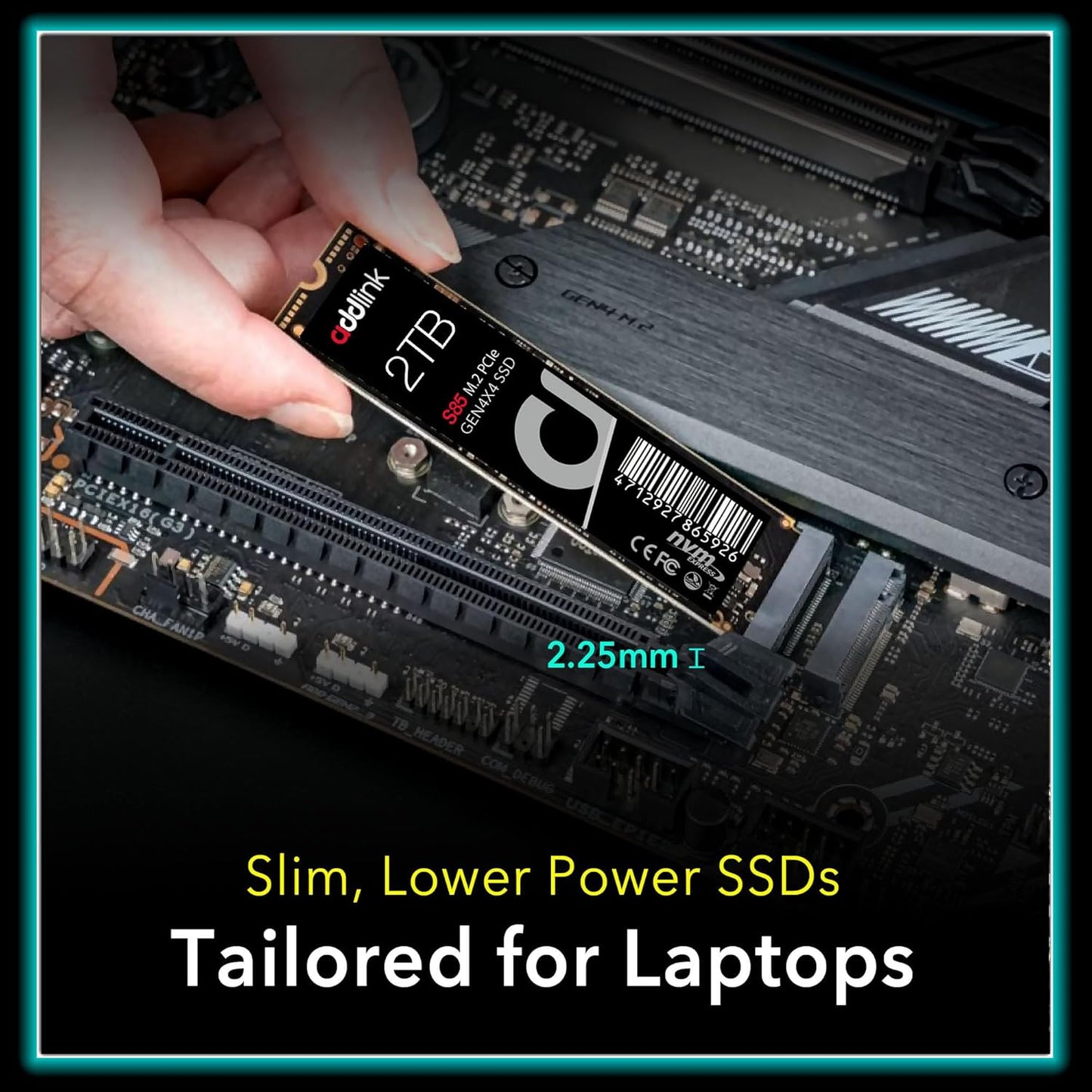 Addlink S85 2TB M.2 PCIe NVMe Gen4 Memory Expansion SSD, Speed Up to 6000 MB/s, Internal Solid State Drive with HMB Technology for Laptop, Gaming and Creators