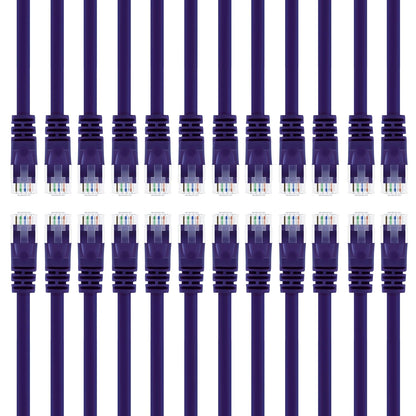 GearIT 24-Pack, Cat5e Ethernet Patch Cable 3 Feet - Snagless RJ45 Computer LAN Network Cord, Purple - Compatible with 24 48 Port Switch POE Rackmount 24port Gigabit