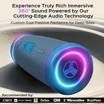 TREBLAB HD77 - Portable Bluetooth Speaker - Powerful 360° Sound, 30W Audio with Impactful Bass, 20H Battery, IPX6 Waterproof, Shockproof, TWS Stereo, Speaker Bluetooth Wireless for Outdoor, Beach Pool