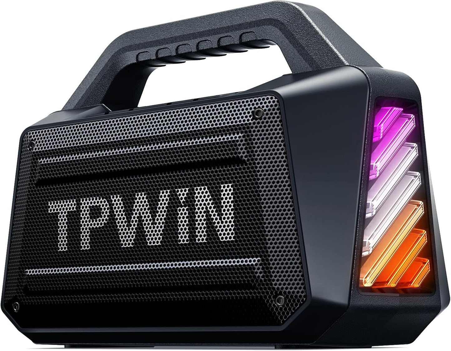 Portable Bluetooth Speaker - 80W Peak Loud Speakers, 20H Playtime for Outdoor Adventure, Lightshow, TWS, Deep Bass, BT 5.3 Wireless, IPX6 Waterproof for Travel Hiking Camping Beach Pool - Black