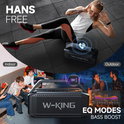 W-KING Portable Loud Bluetooth Speaker, 100W Max Waterproof Outdoor Speakers Bluetooth Wireless, IPX6 Party Big Large Speaker Boombox, 60W Exlarge Deep Bass Passive Radiator/40H/Power Bank/TF/AUX/EQ