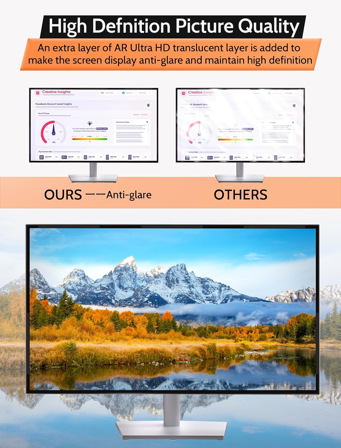 [2 Pack] 27 Inch 16:9 Magnetic Privacy Screen for Monitor Anti-Glare, Blue Light Filter, Anti-Spy Reusable Removable Privacy Filter for 16:9 Widescreen Desktop Display