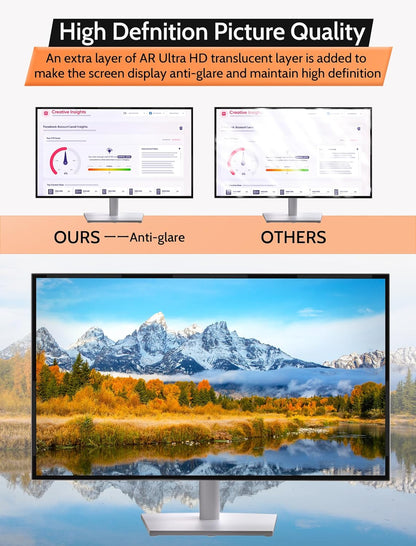 [2 Pack] 27 Inch 16:9 Magnetic Privacy Screen for Monitor Anti-Glare, Blue Light Filter, Anti-Spy Reusable Removable Privacy Filter for 16:9 Widescreen Desktop Display
