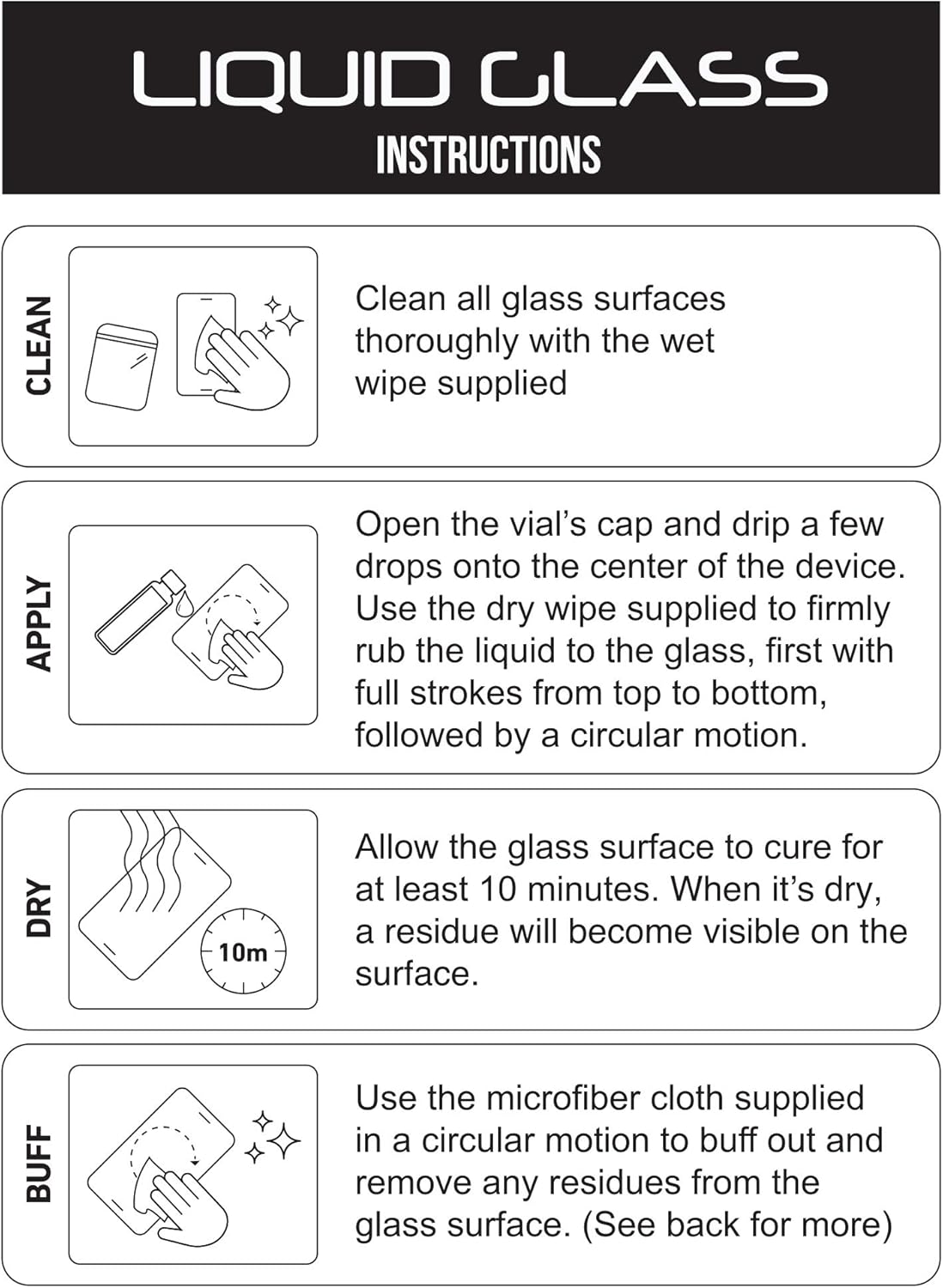 Liquid Glass Screen Protector for Up to 12 Devices Universal Fit for All Smartphones Tablets and Watches Scratch and Shatter Resistant Wipe On Nano Protection - 3 Bottles