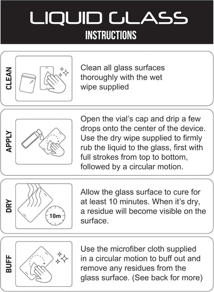 Liquid Glass Screen Protector for Up to 12 Devices Universal Fit for All Smartphones Tablets and Watches Scratch and Shatter Resistant Wipe On Nano Protection - 3 Bottles