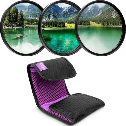 Altura Photo 62mm Lens Filter Kit - Multi-Coated UV Protector, CPL Polarizing and ND Neutral Density Filters + Case for Camera Accessories & Lenses