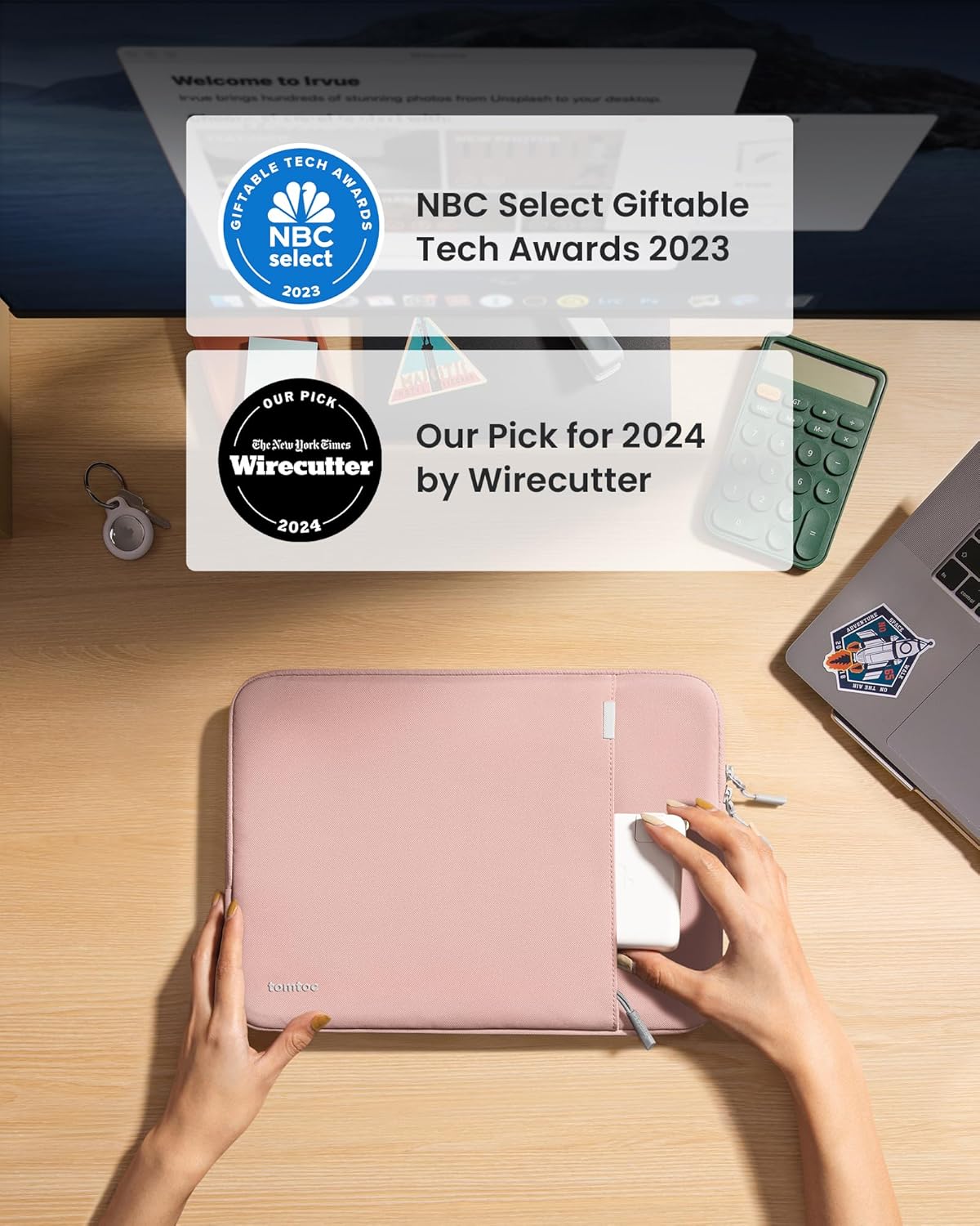 tomtoc 360 Protective Laptop Sleeve for 14-inch MacBook Pro M4/M3/M2/M1 Pro/Max A3112 A3401 A3185 A2992 A2918 A2779 2024-2021, Water-Resistant Case Bag with Accessory Pocket for 13.8 Surface Laptop 7