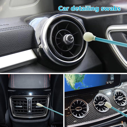 Lint-Free Foam Swab Sticks (9 Types 33 Pcs), Foam Tip Cleaning Swab Kit for Optical Instruments, Camera Lenses, Electronic Equipment, Car Detailing, Inkjet Printer Print Heads