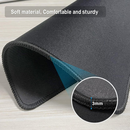 Zhithink 11 Pack Mouse Pad with Reinforced Stitching Edge, Washable Mousepad with Grippy Non-Slip Rubber Base, 0.12 Inch Thick Smooth Tracks Computer Mouse Pads Bulk for Desk, Black, 10.2x8.2 Inch