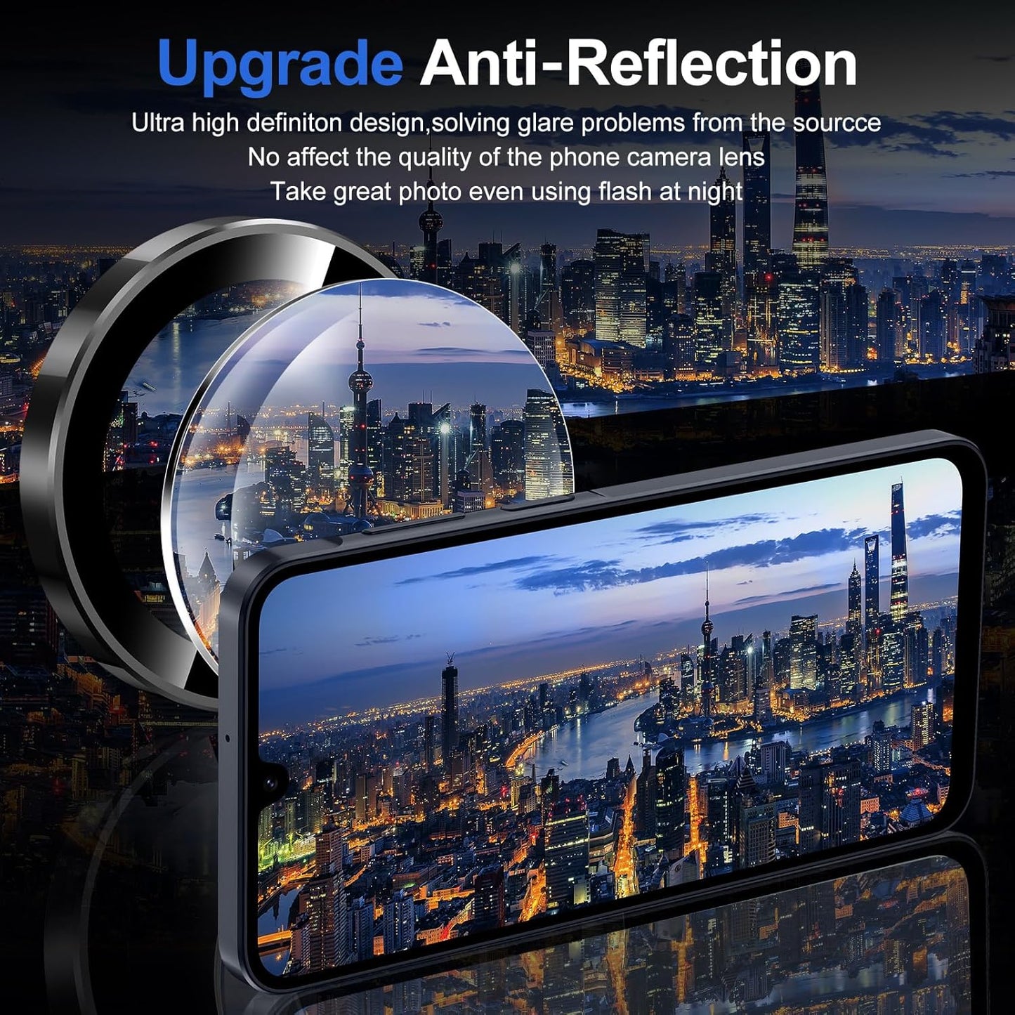 for Samsung Galaxy A16 Camera Lens Protector, Individual Metal Ring Tempered Glass Lens Cover, [Strong Adsorption] Scratch Resistant Ultra-Thin HD Clear Lens Cover, 1 Set-Black Ring