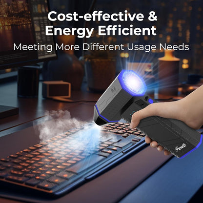 Rosewill Electric Air Duster - 110,000 RPM Super Power Cordless Compressed Air Duster, 3-Gear Adjustable Mini Blower with Fast Charging, Dust Blower for Computer, Keyboard, Pet, House, Outdoor and Car