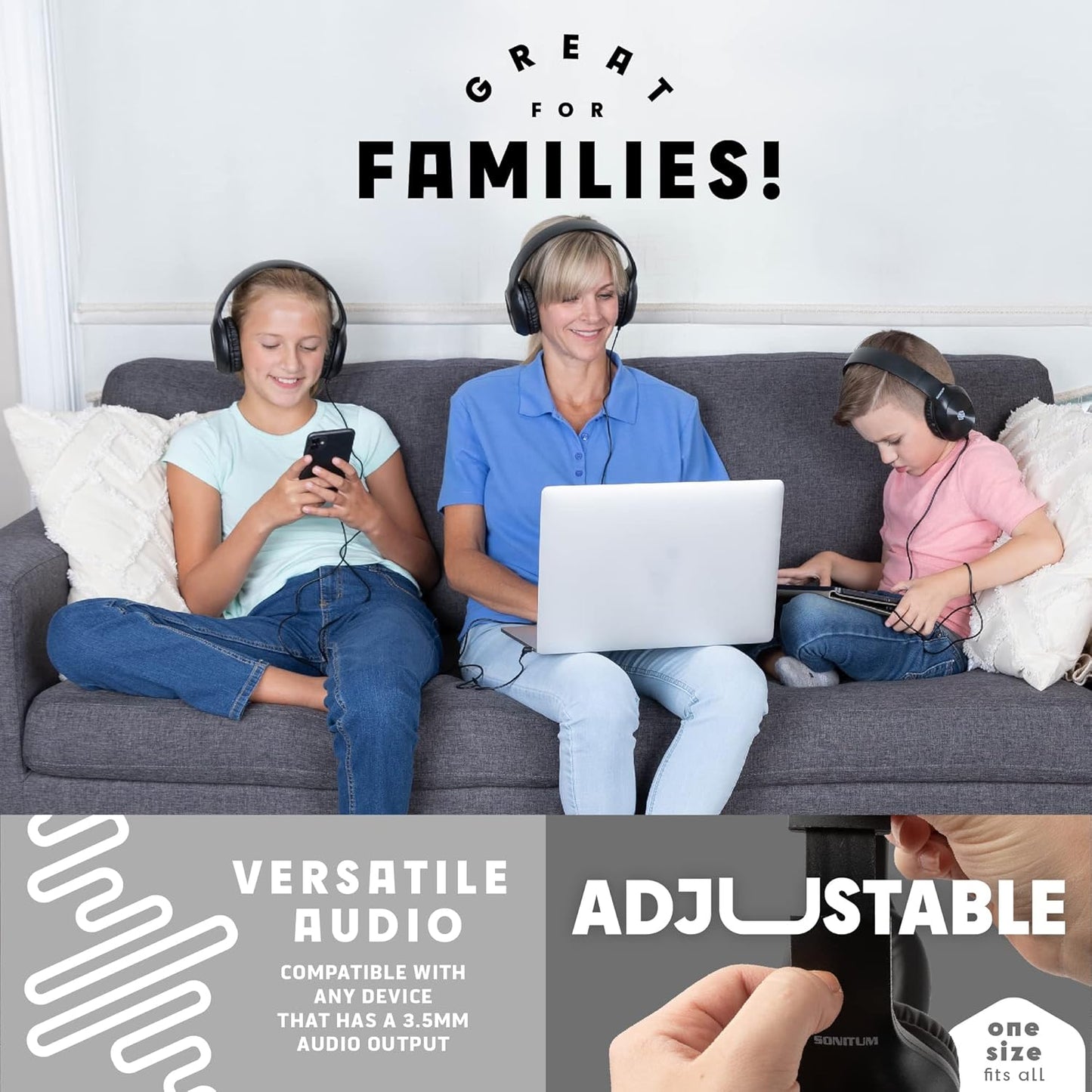 Classroom Headphones-Bulk 10-Pack, with Microphone Student On Ear Comfy Swivel Earphones for Library, School, Airplane, Kids-for Online Learning and Travel, HQ Stereo Sound 3.5mm Jack (Black)