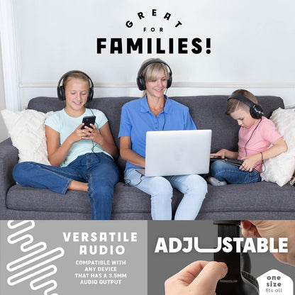 Classroom Headphones-Bulk 10-Pack, with Microphone Student On Ear Comfy Swivel Earphones for Library, School, Airplane, Kids-for Online Learning and Travel, HQ Stereo Sound 3.5mm Jack (Black)