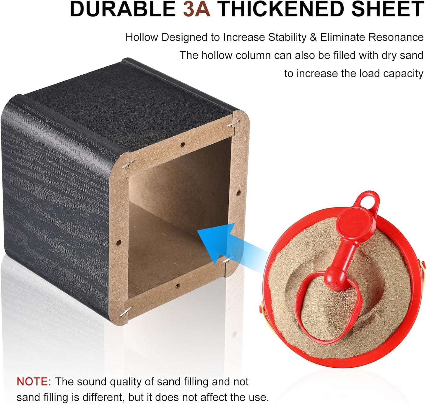 MECCANIXITY Wood Speaker Stands, 2 Pack 5.9 Inch (15cm) Universal Speaker Stand Hollowed Bases Enhanced Audio Listening for Home Theaters Cinema