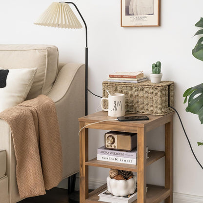 StorageWorks Large Cable Management Box, 2 Slots Wicker Cable Organizer to Hide Cords and Power Strip, Seagrass Cord Hider Box for Home & Office