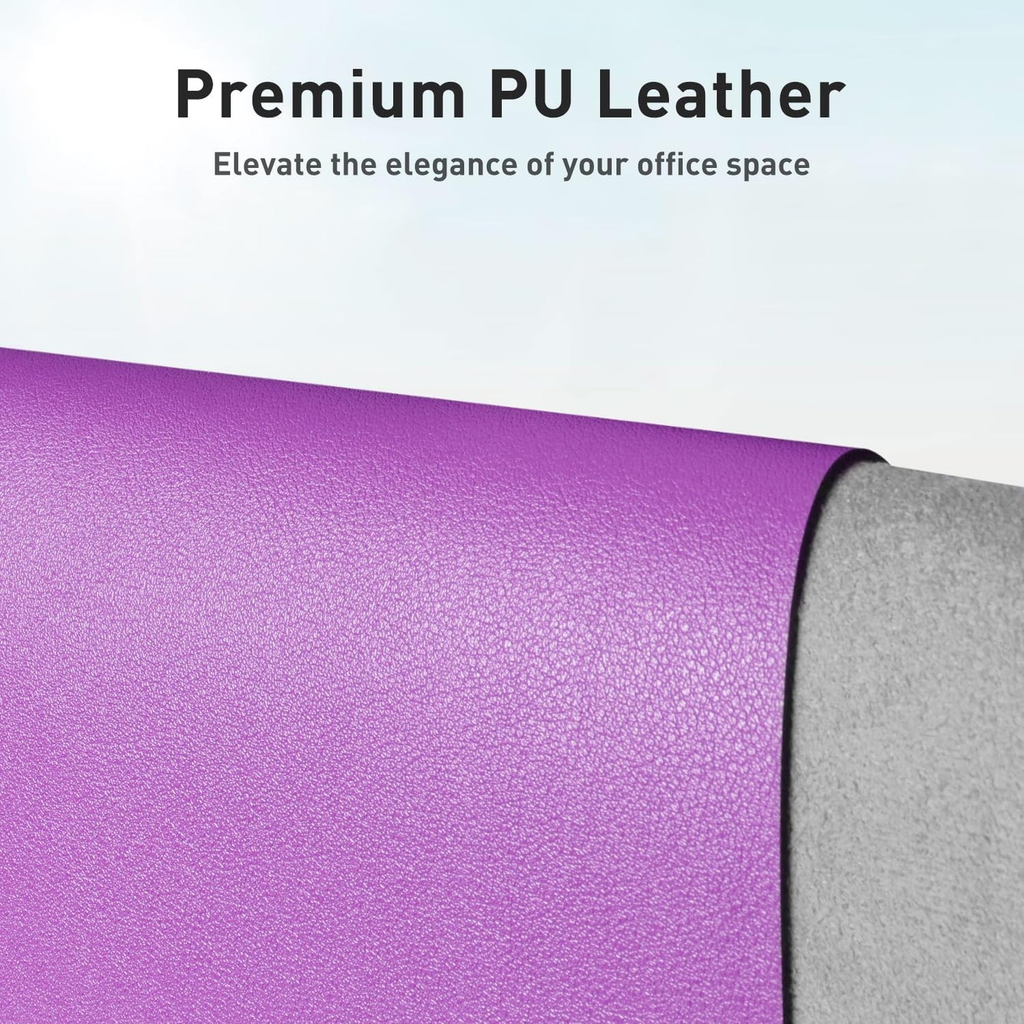 Aothia Leather Desk Pad Protector, Mouse Pad, Office Desk Mat, Non-Slip PU Leather Desk Blotter, Laptop Desk Pad, Waterproof Desk Writing Pad for Office and Home (31.5" x 15.7", Iris Violet)