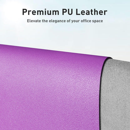 Aothia Leather Desk Pad Protector, Mouse Pad, Office Desk Mat, Non-Slip PU Leather Desk Blotter, Laptop Desk Pad, Waterproof Desk Writing Pad for Office and Home (31.5" x 15.7", Iris Violet)