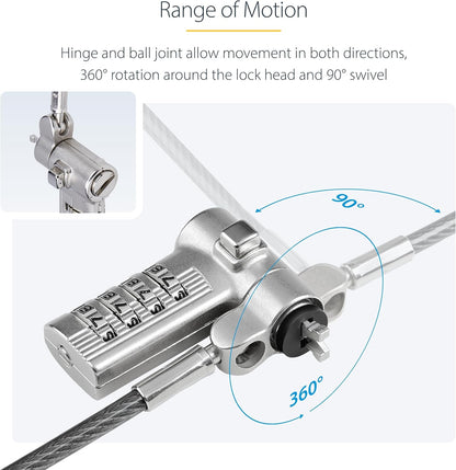 StarTech.com 25-Pack Universal Laptop Lock 6.6ft (2m), Serialized Security Cable, Compatible with Noble Wedge/Nano/K-Slot, TAA