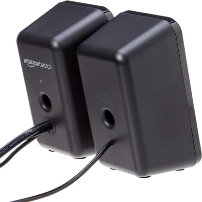 Amazon Basics Computer Speakers for Desktop or Laptop PC, AC-Powered (US Version), Black
