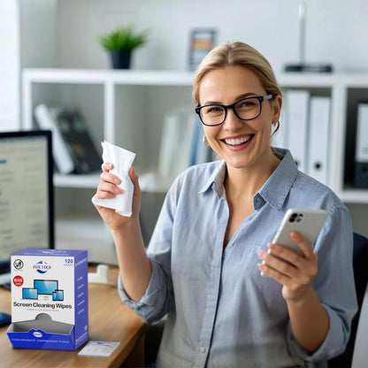 Screen Wipes for Electronics, 120 Count 6"x6" Pre-Moistened Screen Cleaner for Screens, Computer,Laptop,Tablet,Phone,Monitor,Car Screen Cleaner, Lens Wipes Individually Wrapped