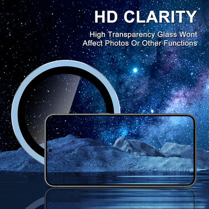 for Samsung Galaxy S25 Camera Lens Protector, Individual Metal Ring Tempered Glass Lens Cover, [Strong Adsorption] Scratch Resistant Ultra-Thin HD Clear Lens Cover, 1 Set-Blue