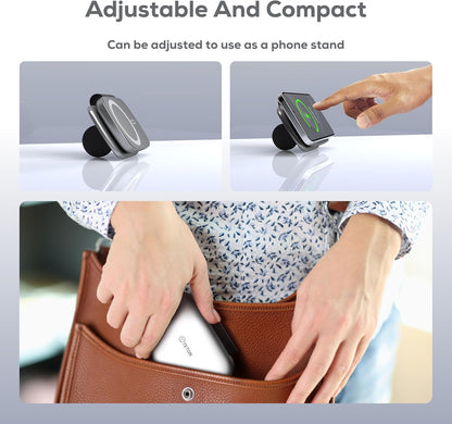 Teton 3 in 1 Wireless Charger with 5000mAh Power Bank,15W Qi2 Foldable Wireless Charging Station for Multiple Devices,Magsafe Travel Charger Stand for iPhone 16/15/14/13 Apple Watch & Airpods