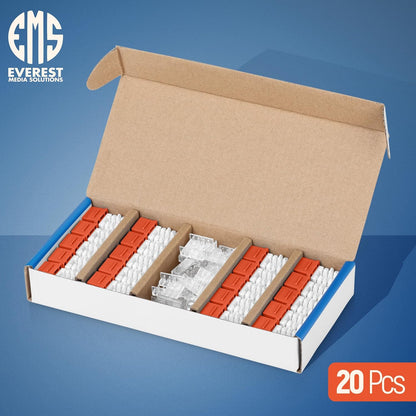 Everest 90° Angled RJ45 Cat6 Keystone Jacks 20-Pack in Orange - Slim Profile Female RJ45 Connectors - Cat 6 Keystone Jack - Compatible with 90° Angled Speed Termination Tool - easyJACK (B094WB91H3)