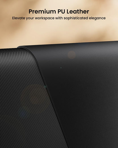 ProtoArc Leather Desk Mat, Large Mouse Pad- 31.5×15.8 inch, Non-Slip PU Leather Desk Pad Protector, Premium Desktop Mat for Computer, Keyboard and Mouse, Black