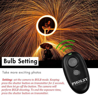 PHOLSY Wireless Shutter Release Remote Control for Sony a1, a9, 9M2, a7M4, a7M3, a7RM2, a7RM3, a7RM4, a3500, a6600, a6500, a6400, a6100, RX100M4, RX100M6, RX100M7, RX10M4, HX99, a68, a77, a350