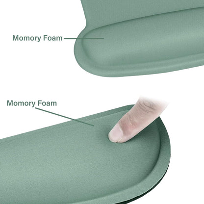 MOSISO Wrist Rest Support for Mouse Pad & Keyboard Set, Ergonomic Mousepad Non-Slip Base Home/Office Pain Relief & Easy Typing Cushion with Neoprene Cloth & Raised Memory Foam, Emerald Green