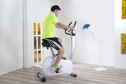 IDEE Tablet Floor Stand with 10lb Heavy Duty Base, 360 Degree Adjustable Tall Holder for Bed Compatible up to 13inch Kindles, iPads, and Tablets, White