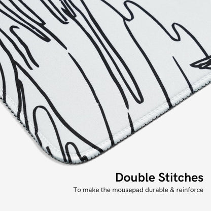 Large Gaming Mouse Pad for Desk,Kanagawa XXL Mouse Pad 35.4x15.7 Inch,Waterproof Desk Pad,Non-Slip Rubber Base Mice Pad,Keyboard Pad Computer Mat,White Mouse pad