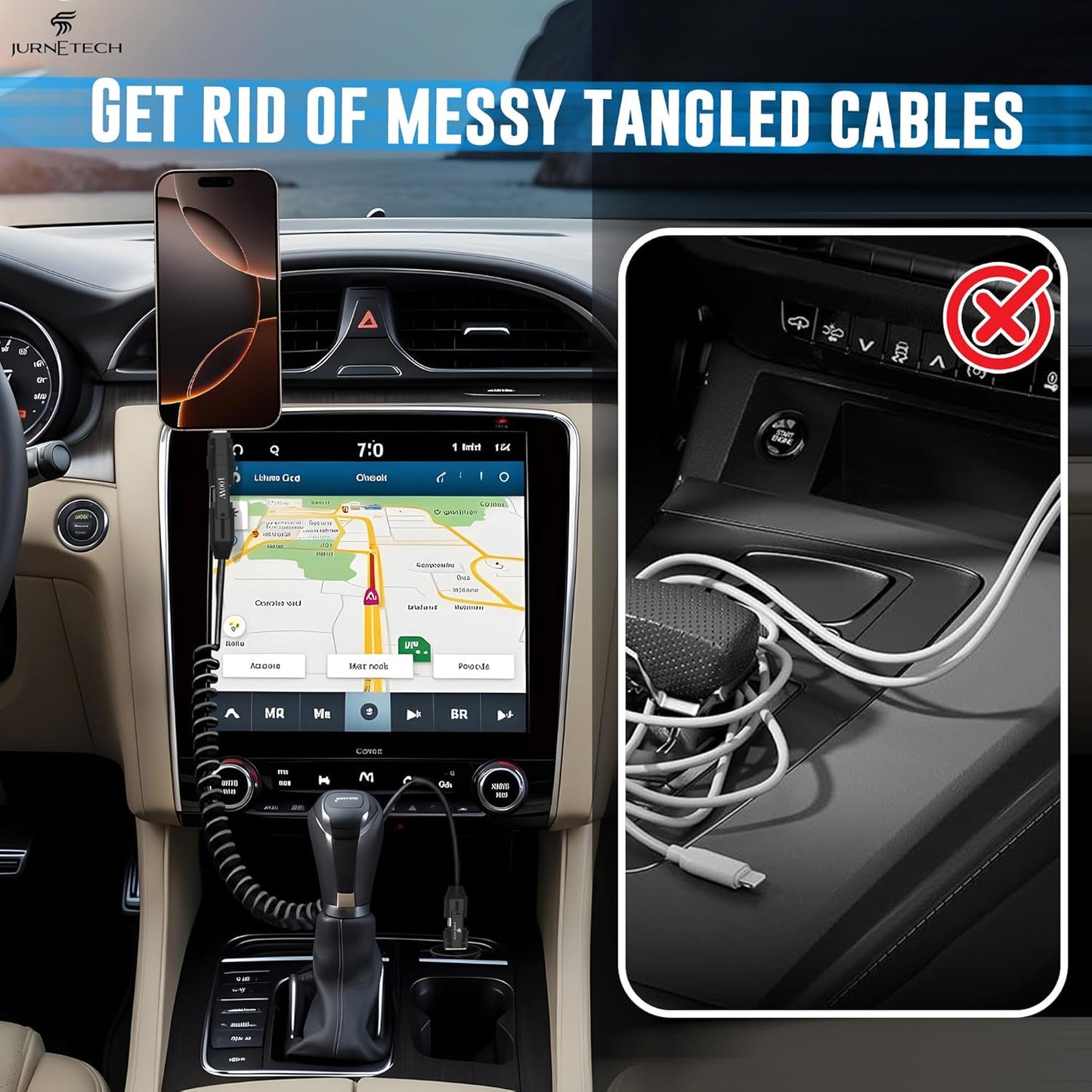 100W Multi Charging Cable - 6-in-1 Universal Fast Charging Cable with Zinc Alloy Connectors & PU Cable, Adjustable Length 120cm | C to C, USB to Type-C, Lightning, Micro - MFI Certified